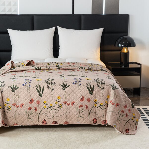 Dekorativni prekrivač za krevet HERBAR bež boje Dimenzije: 170 x 210 cm