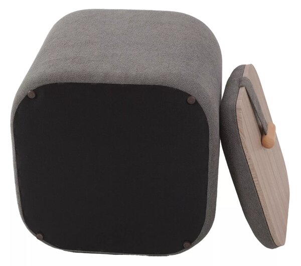 Siva tabure NAP s prostorom za pohranu 37x37 cm
