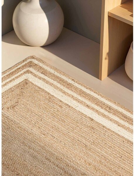 Krem/u prirodnoj boji obostrani/ručno rađen juten tepih 120x170 cm Jutta – Hanse Home