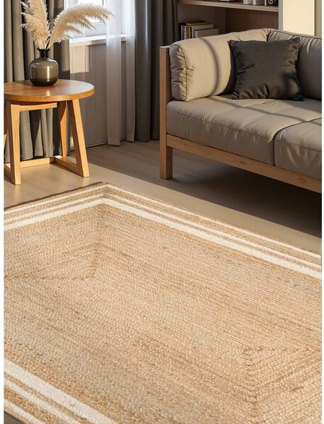 Krem/u prirodnoj boji obostrani/ručno rađen juten tepih 120x170 cm Jutta – Hanse Home