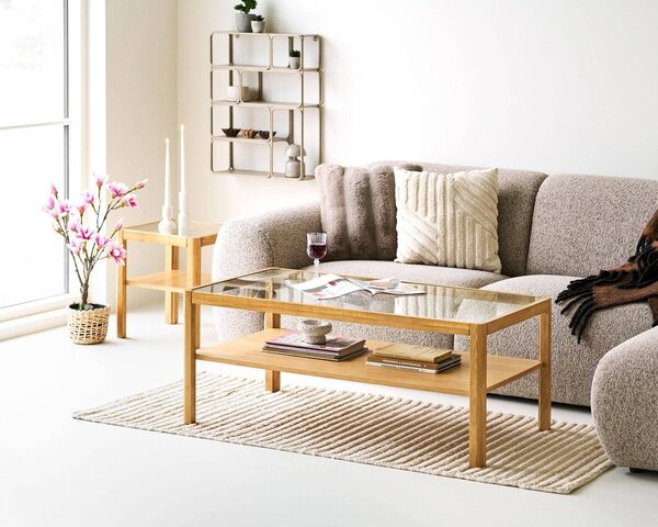 Pomoćni stol sa staklenom pločom stola 40x40 cm Lourmarin – House Nordic