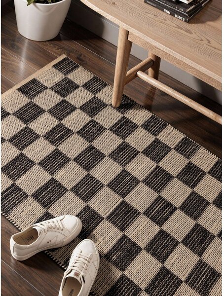 Crna/krem obostrana/ručno rađena staza od mješavine jute 80x200 cm Rex – Hanse Home
