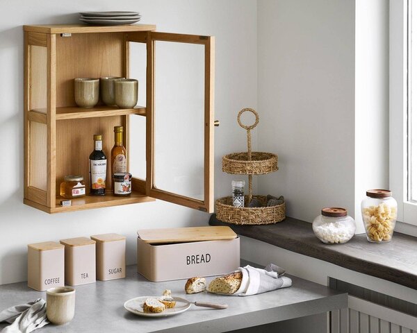 Viseća vitrina u prirodnoj boji 40x60x20 cm Zamora – House Nordic