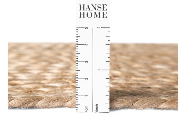 Obostrani/ručno rađen juten okrugao tepih u prirodnoj boji ø 150 cm Basil – Hanse Home