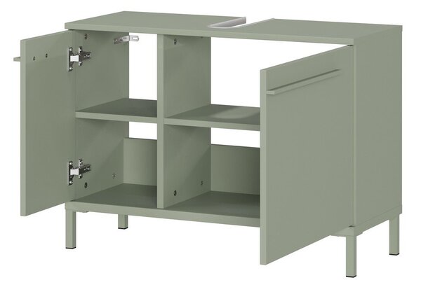 Zeleni ormarić za ispod umivaonika u mat dekoru 80x59 cm Laurino – Germania