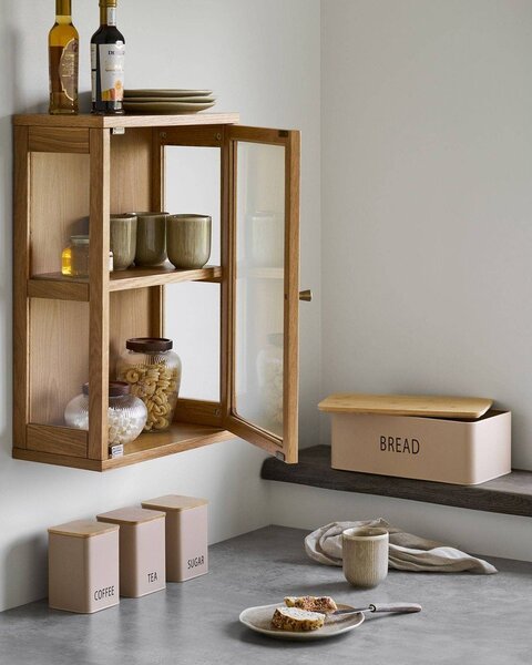 Viseća vitrina u prirodnoj boji 40x60x20 cm Zamora – House Nordic
