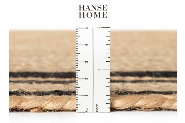 Crni/u prirodnoj boji obostrani/ručno rađen juten tepih 120x170 cm Jutta – Hanse Home