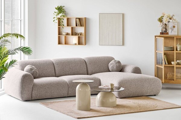 Bež okrugao stolić za kavu sa staklenom pločom stola ø 70 cm Ravello – House Nordic