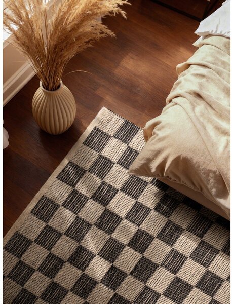 Crni/krem obostrani/ručno rađen tepih od mješavine jute 120x170 cm Rex – Hanse Home