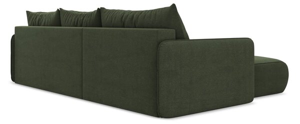 Zelena sklopiva/s prostorom za odlaganje kutna garnitura (s lijevim kutom) Nanea – Makamii