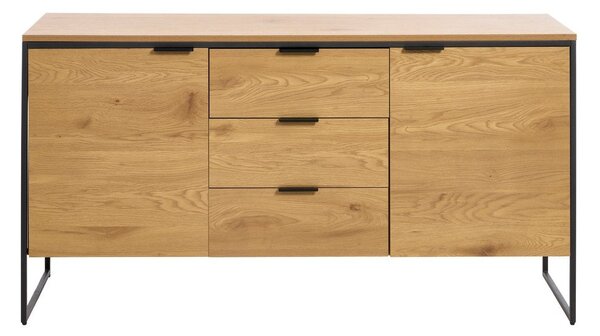 Komoda u dekoru hrasta u prirodnoj boji 155x81x45 cm Cesura – Unique Furniture