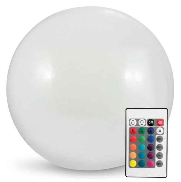 LED RGBW Solarna lampa BALL LED/1,2V pr. 30 cm IP65 + daljinski upravljač