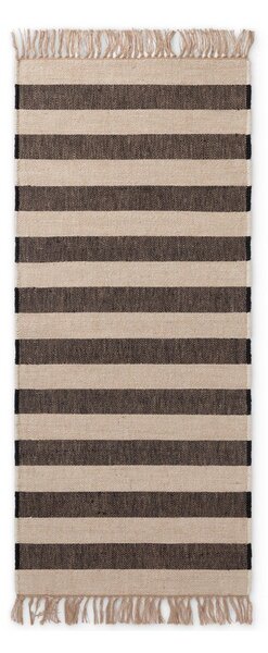 Crna/krem obostrana/ručno rađena jutena staza 80x200 cm Playa – Hanse Home