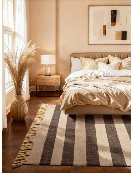 Crni/krem obostrani/ručno rađen juten tepih 120x170 cm Playa – Hanse Home