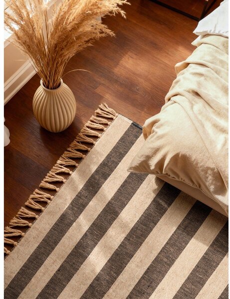 Crni/krem obostrani/ručno rađen juten tepih 120x170 cm Playa – Hanse Home