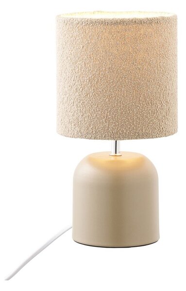 Bež metalna stolna lampa s tekstilnim sjenilom (visina 24 cm) Morley – House Nordic