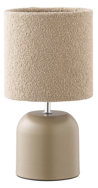 Bež metalna stolna lampa s tekstilnim sjenilom (visina 24 cm) Morley – House Nordic