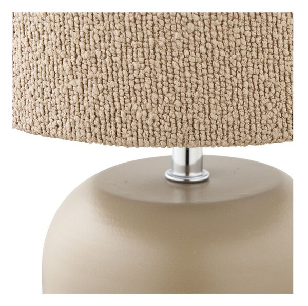Bež metalna stolna lampa s tekstilnim sjenilom (visina 24 cm) Morley – House Nordic