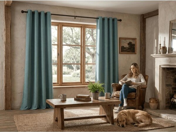 Zamračiva zavjesa DREAM VELVET 140x250 cm, modrozelena Sistem za vješanje: Metalni prstenovi