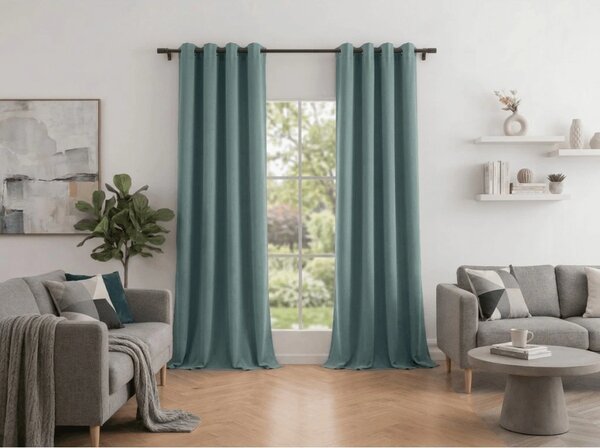 Zamračiva zavjesa DREAM VELVET 140x250 cm, modrozelena Sistem za vješanje: Metalni prstenovi