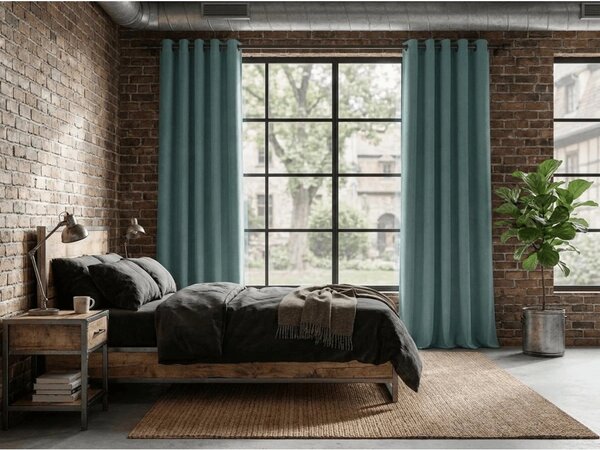 Zamračiva zavjesa DREAM VELVET 140x250 cm, modrozelena Sistem za vješanje: Metalni prstenovi