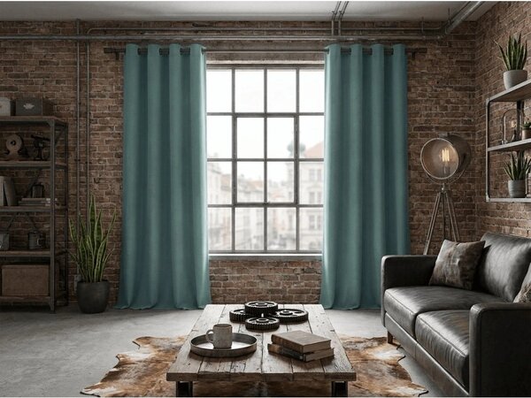 Zamračiva zavjesa DREAM VELVET 140x250 cm, modrozelena Sistem za vješanje: Metalni prstenovi