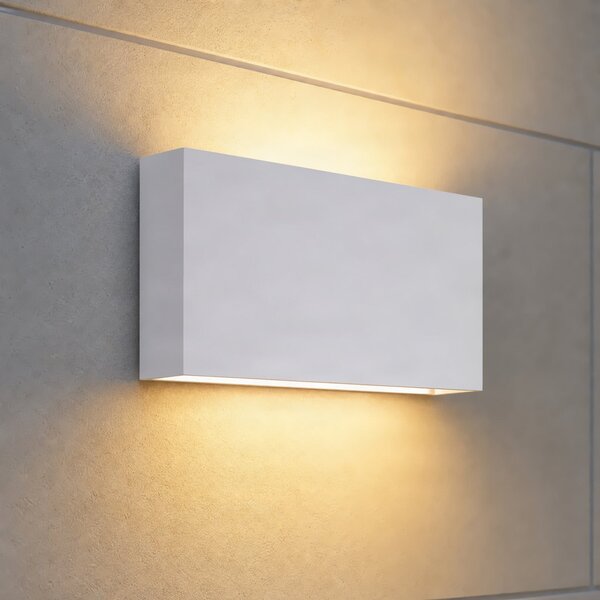 Lindby Lucande Jarte vanjska zidna LED svjetiljka, 20 cm, bijela, IP65, Bijela, Plastika
