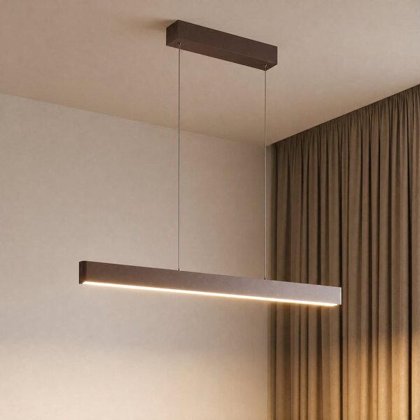 Lucande Smart LED viseća svjetiljka Mylosh, kava, CCT, Tuya, prigušiva, Smeđa / hrđa, Dnevni boravak/blagovaonica, Aluminij