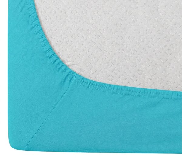 Jersey plahta HIGHFIT tirkizna 90 x 200 cm