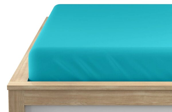 Jersey plahta HIGHFIT tirkizna 90 x 200 cm