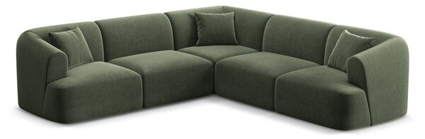 Zelena baršunasti kutna garnitura Campi – Cosmopolitan Design