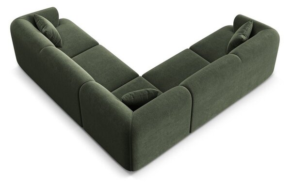 Zelena baršunasti kutna garnitura Campi – Cosmopolitan Design