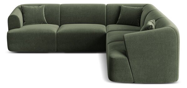 Zelena baršunasti kutna garnitura Campi – Cosmopolitan Design