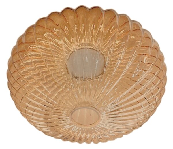 Mexlite Stropna lampa Bloeba, Ø 30 cm, crna/jantarna, staklo, Naranča, Dnevni boravak/blagovaonica, Staklo