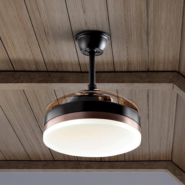 Schuller Valencia LED stropni ventilator Vento crni/brončani/dimljeni Ø 90cm tihi, prigušiva, Sivo, Dnevni boravak/blagovaonica, Plastika