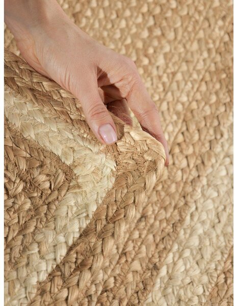 Krem/u prirodnoj boji obostrana/ručno rađena jutena staza 80x250 cm Looma – Hanse Home