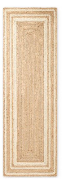 Krem/u prirodnoj boji obostrana/ručno rađena jutena staza 80x250 cm Looma – Hanse Home