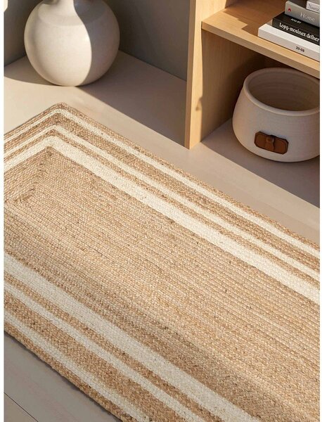 Krem/u prirodnoj boji obostrana/ručno rađena jutena staza 80x250 cm Looma – Hanse Home