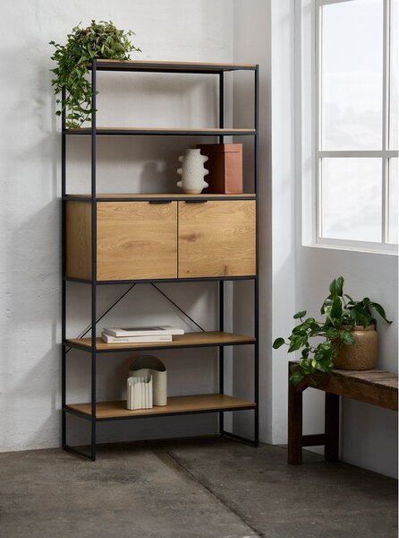 Biblioteka u dekoru hrasta u prirodnoj boji 90x190x40 cm Cesura – Unique Furniture