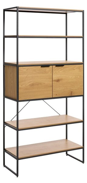 Biblioteka u dekoru hrasta u prirodnoj boji 90x190x40 cm Cesura – Unique Furniture