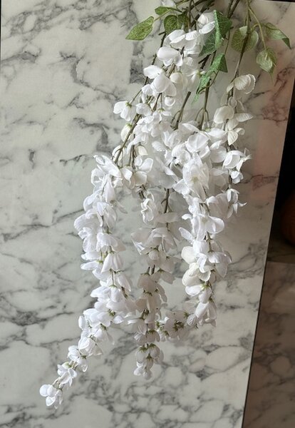 Umjetna grana glicinija 113cm bijela - Bijela