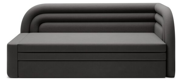 Smeđe-siva baršunasti sklopiva/s prostorom za odlaganje sofa s desnim kutom 223 cm Fabillo – ELTAP