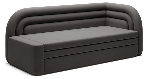 Smeđe-siva baršunasti sklopiva/s prostorom za odlaganje sofa s desnim kutom 223 cm Fabillo – ELTAP
