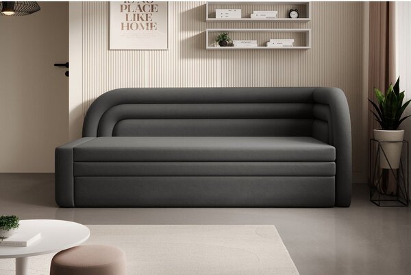 Smeđe-siva baršunasti sklopiva/s prostorom za odlaganje sofa s desnim kutom 223 cm Fabillo – ELTAP