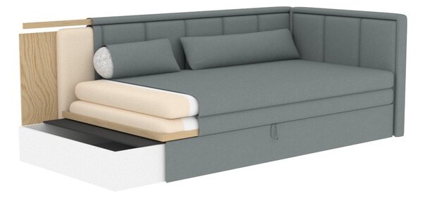 Plava/siva sklopiva/s prostorom za odlaganje sofa od šenila 214 cm Fulgeo – ELTAP