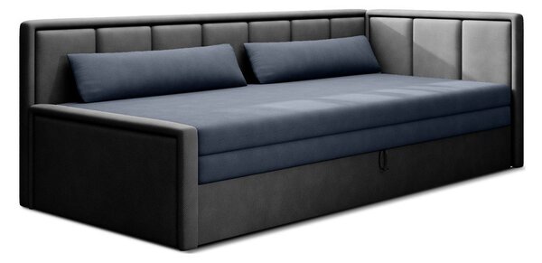 Plava/siva sklopiva/s prostorom za odlaganje sofa od šenila 214 cm Fulgeo – ELTAP