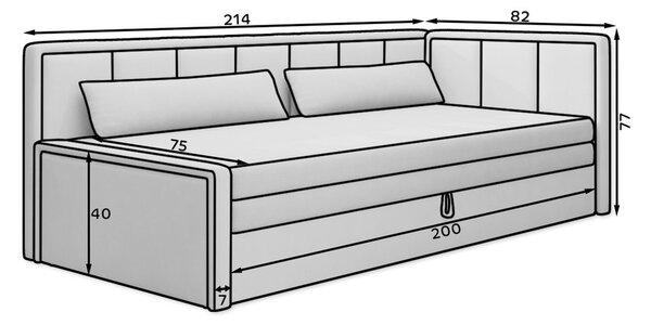 Plava/siva sklopiva/s prostorom za odlaganje sofa od šenila 214 cm Fulgeo – ELTAP