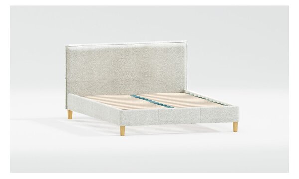 Bež tapecirani bračni krevet s podnicom 200x200 cm Tina – Ropez