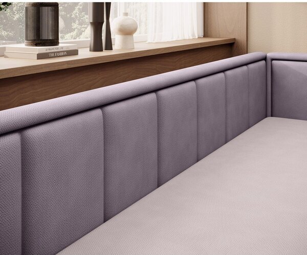 Ružičasta sklopiva/s prostorom za odlaganje sofa od šenila 214 cm Fulgeo – ELTAP