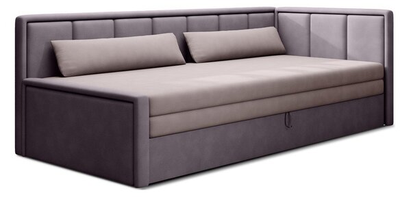 Ružičasta sklopiva/s prostorom za odlaganje sofa od šenila 214 cm Fulgeo – ELTAP